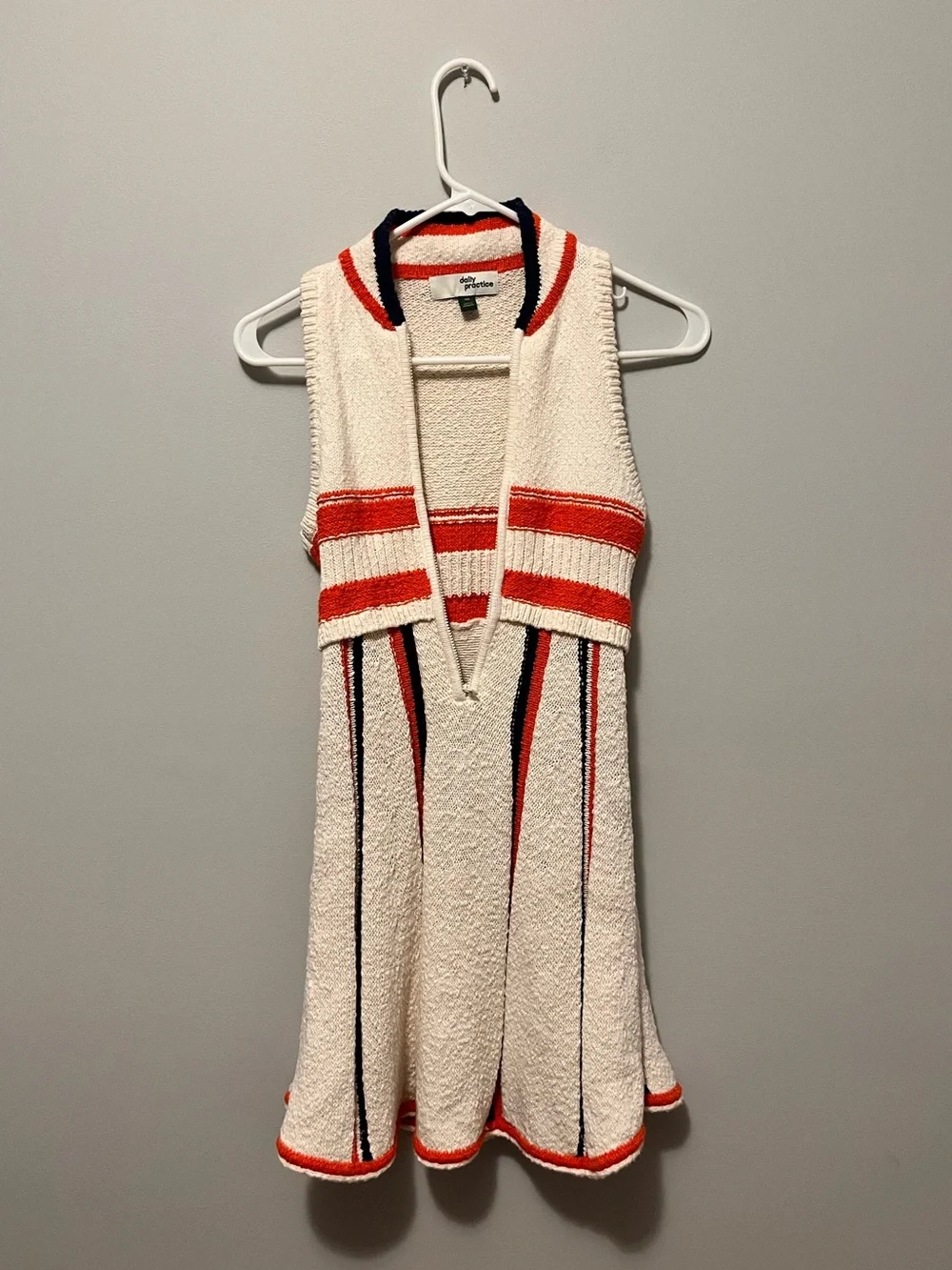 Anthropologie Vintage-Inspired Cream Knit Fit & Flare Mini Dress - Picture 4 of 16